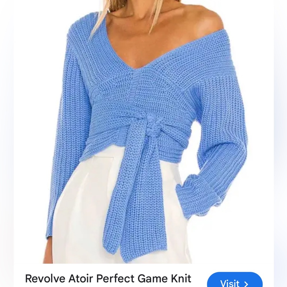 REVOLVE Atoir Regatta Game Knit Sweater Off The Shoulder Wrap Kimono Tie Up Sexy